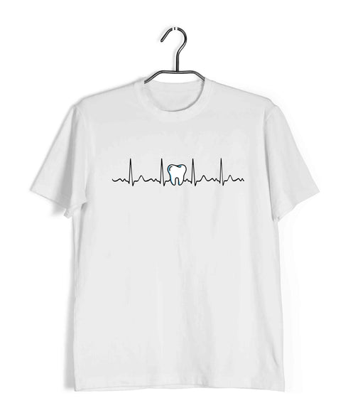 Dentist Medicine Dentist Dentistry in my heartbeat Custom Printed Graphic Design T-Shirt for Men